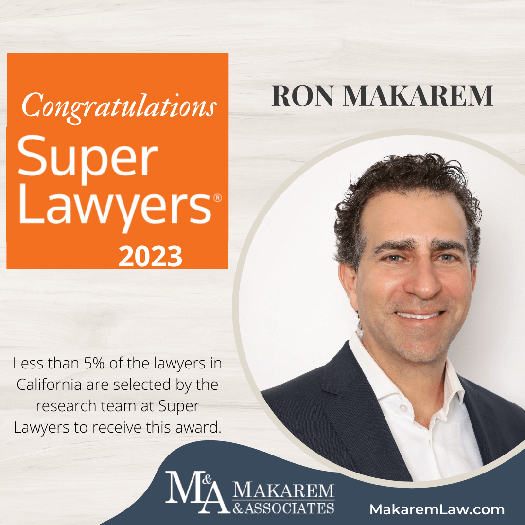 Super Lawyers -2023 award for Ron Makarem