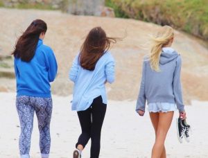 Girl Young Women Walk Beach Sea Dune Hair Photo